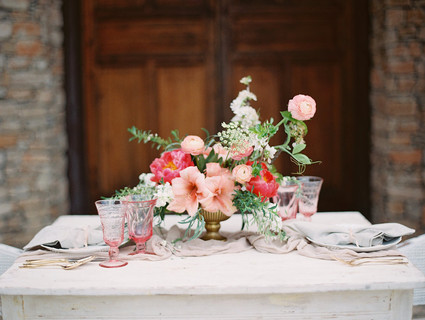 Pink peony floral arrangement