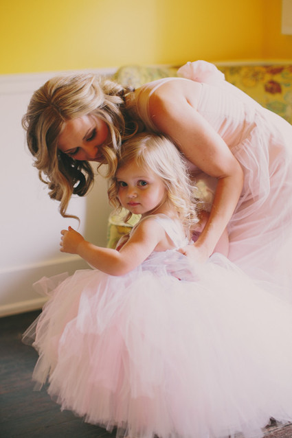 Pink tulle flower girls