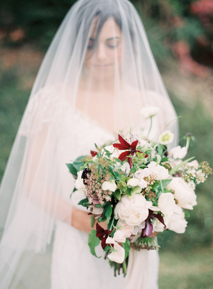 White peony bouquet