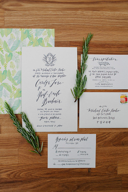 Garden themed wedding invitation