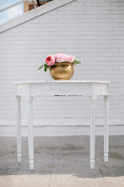 Pink and gold centerpieces