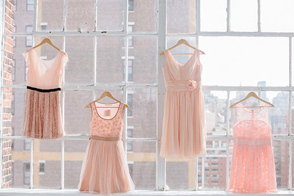 Loft wedding pink bridesmaid dresses Inspiration