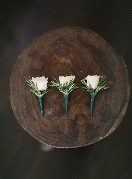 White rose boutonniere