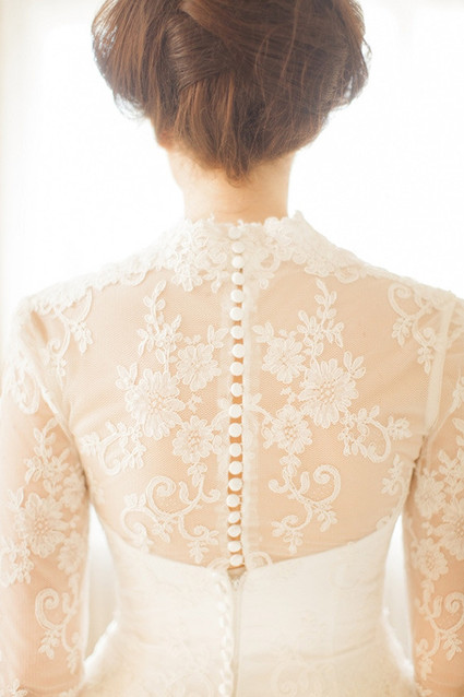 Elegant lace wedding dress backing