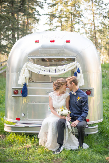 Outdoor elopement with Airstream