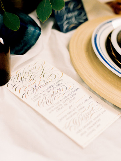 Menu calligraphy
