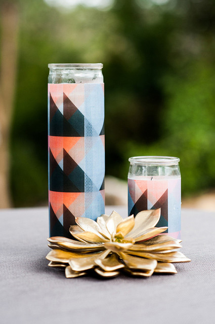 Modern geometric DIY candles