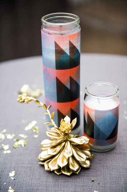 Modern geometric DIY candles