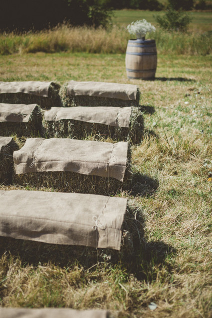 Farm wedding ceremony seating