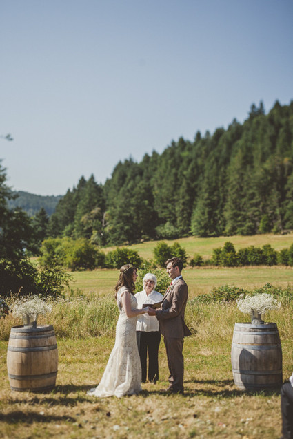 Farm wedding ceremony