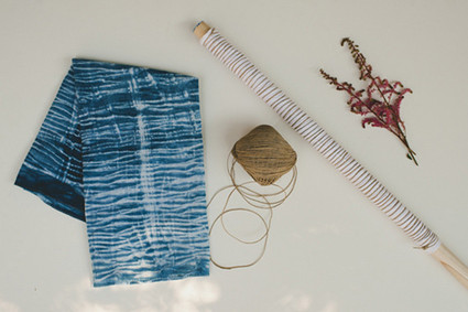Indigo dyed bridal shower tools