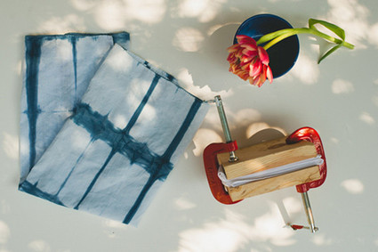 Indigo dyed bridal shower tools