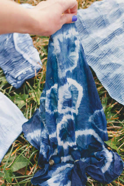 Indigo dyed bridal shower tools