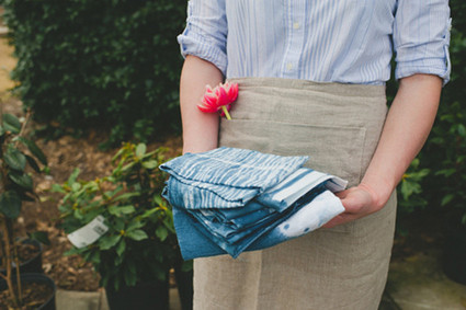 Indigo dyed bridal shower tools