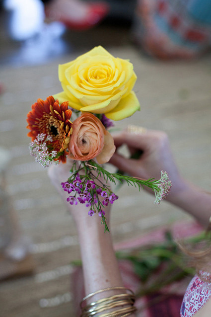 DIY flower crown making