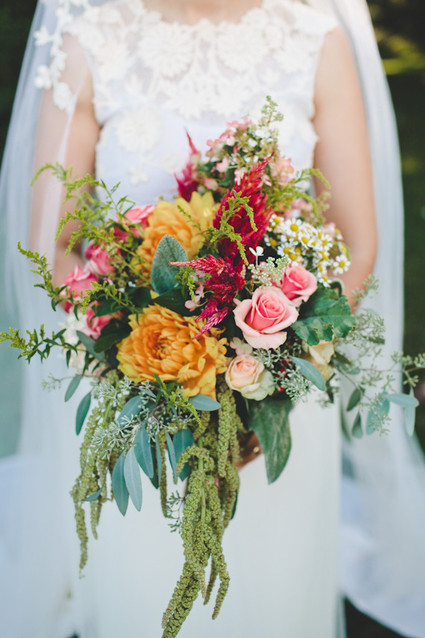 Pink and orange colorful bouquet