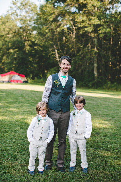Groom with ring bearers Inspiration