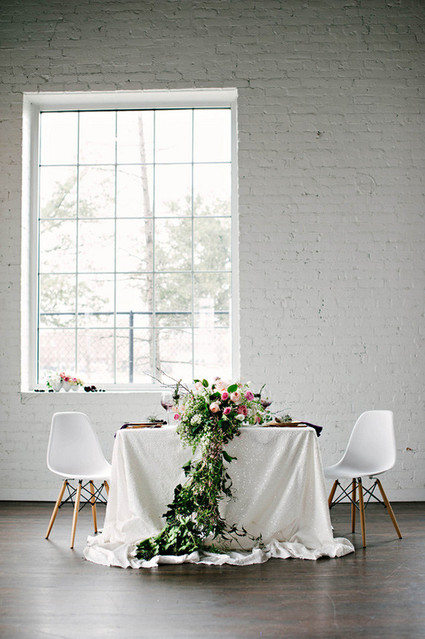 Organic spring wedding tablescape