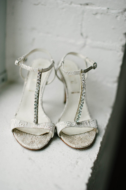 Silver wedding shoes