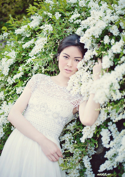 Ethereal silver wedding dress