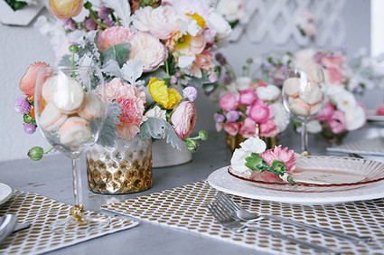 Pink and orange Mother's Day tablescape