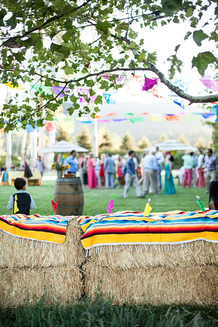 Cinco de Mayo rehearsal dinner haystack seating Inspiration