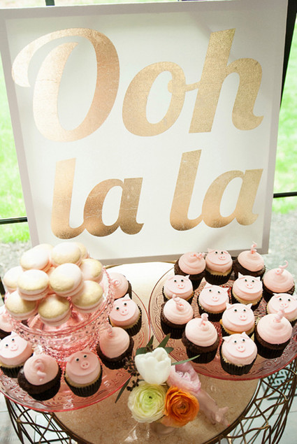 Pink and gold dessert table