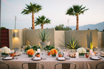 Palm Springs wedding reception tablescape