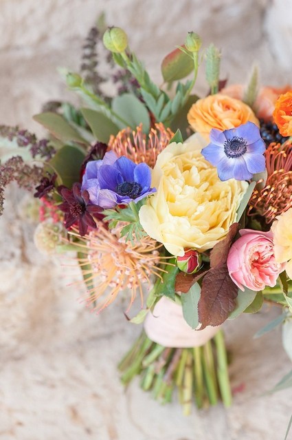 Jewel toned bridal bouquet