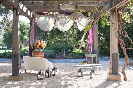 Jewel toned lounge area