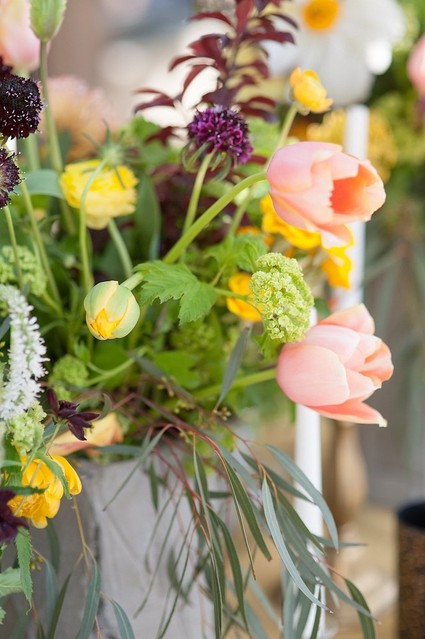 Jewel toned wedding florals