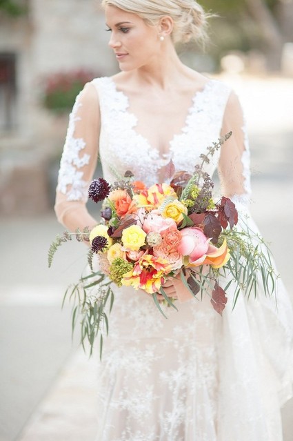 Jewel toned bridal bouquet