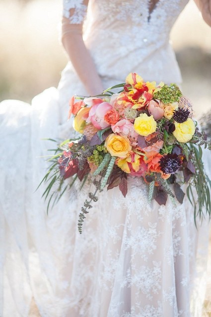Jewel toned bridal bouquet