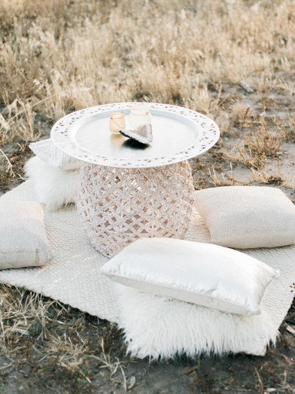 Outdoor wedding lounge area