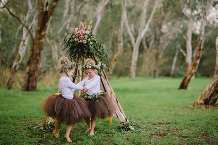 Floral teepee and tutu shoot