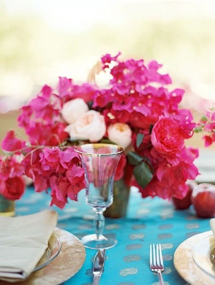 Pink wedding florals