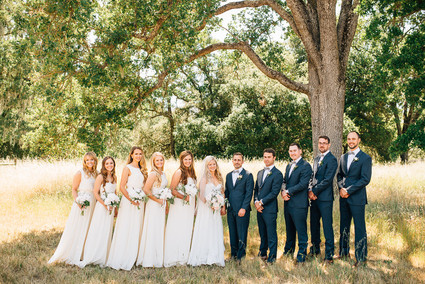 Outdoor wedding party portrait