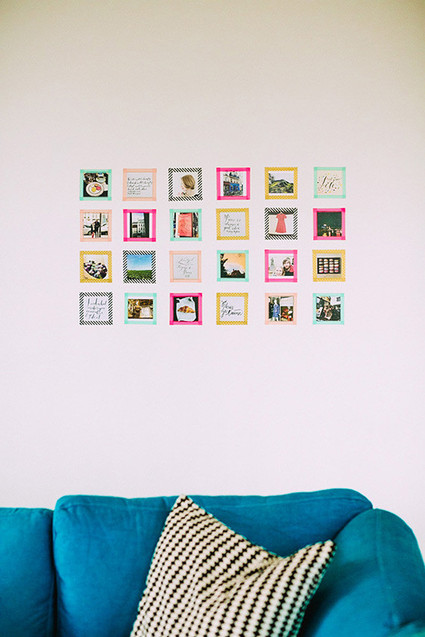 DIY colorful Instagram photo wall