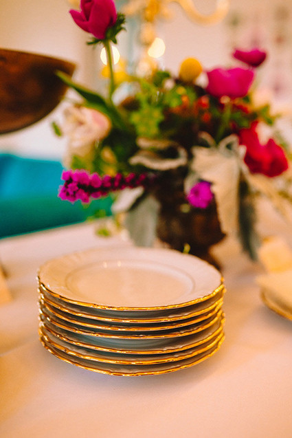 Gold and white plates