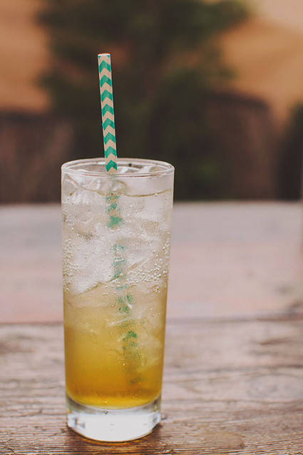 Cocktail with chevron straw