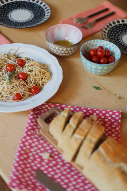 Valentine's Day bread and pasta