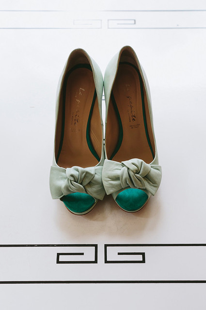 Light green wedding heels