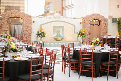 Modern downtown Los Angeles wedding reception