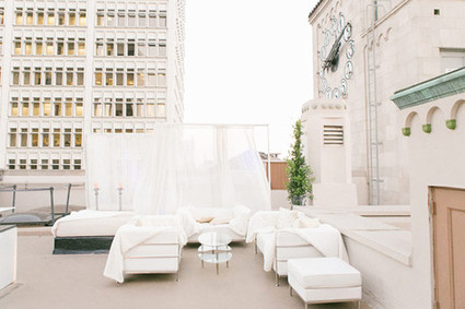 Modern downtown Los Angeles wedding reception