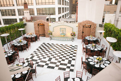 Modern downtown Los Angeles wedding reception