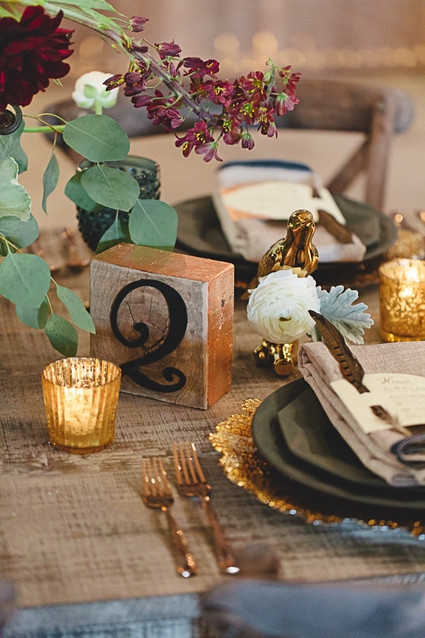 Rustic wood table number