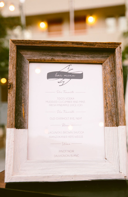 Rustic bar menu