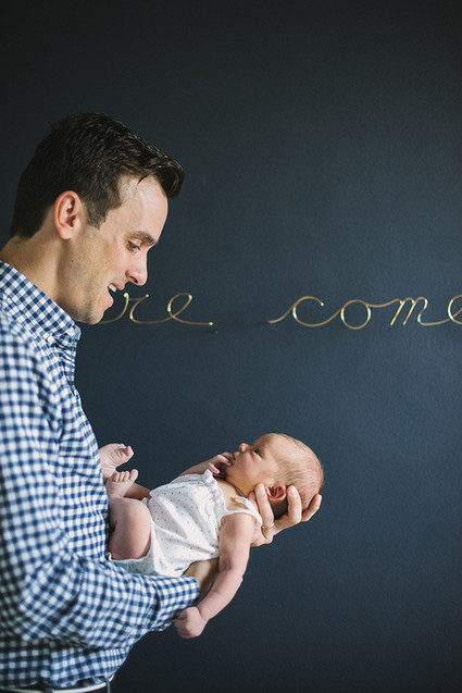 sophisticated nursery design and newborn photos