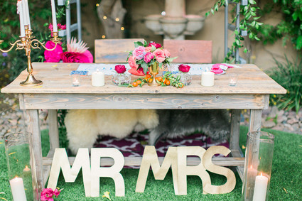 Bohemian wedding sweetheart table