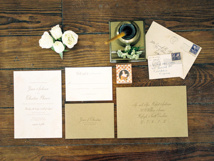 Rustic fall wedding invitation suite